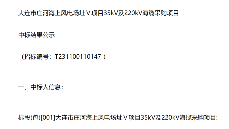 三峽能源250MW海上風(fēng)電項目中標公示